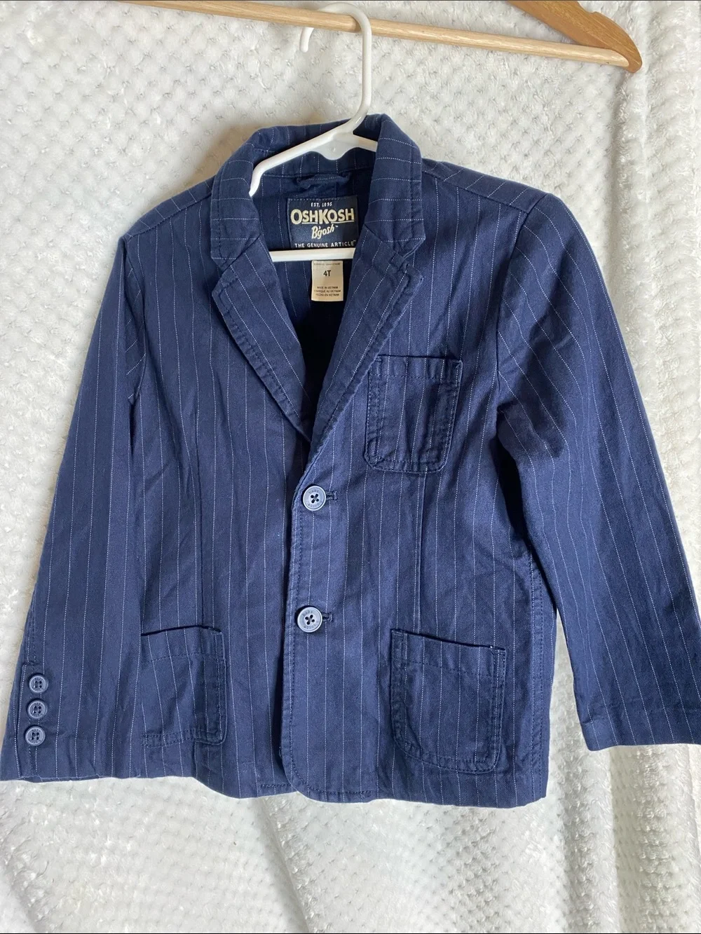 OshKosh B'gosh Navy Pinstripe Kids Blazer Jacket